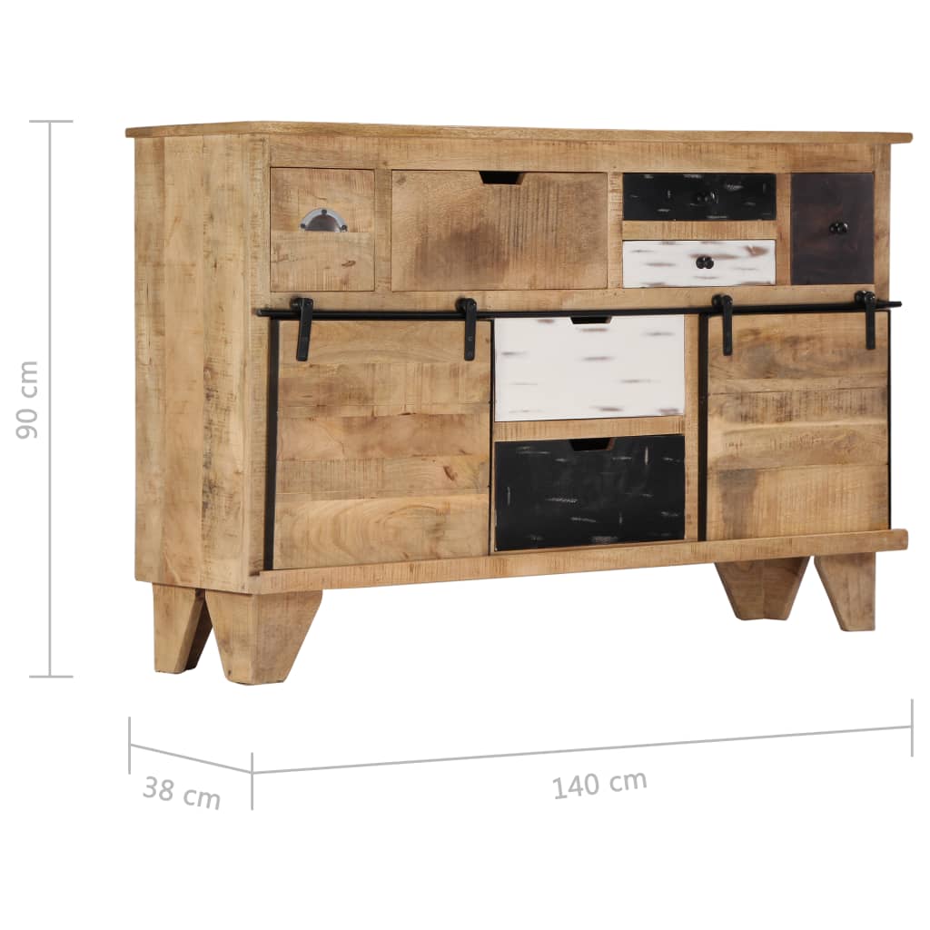 Buffet 140x38x90 cm Bois de manguier massif