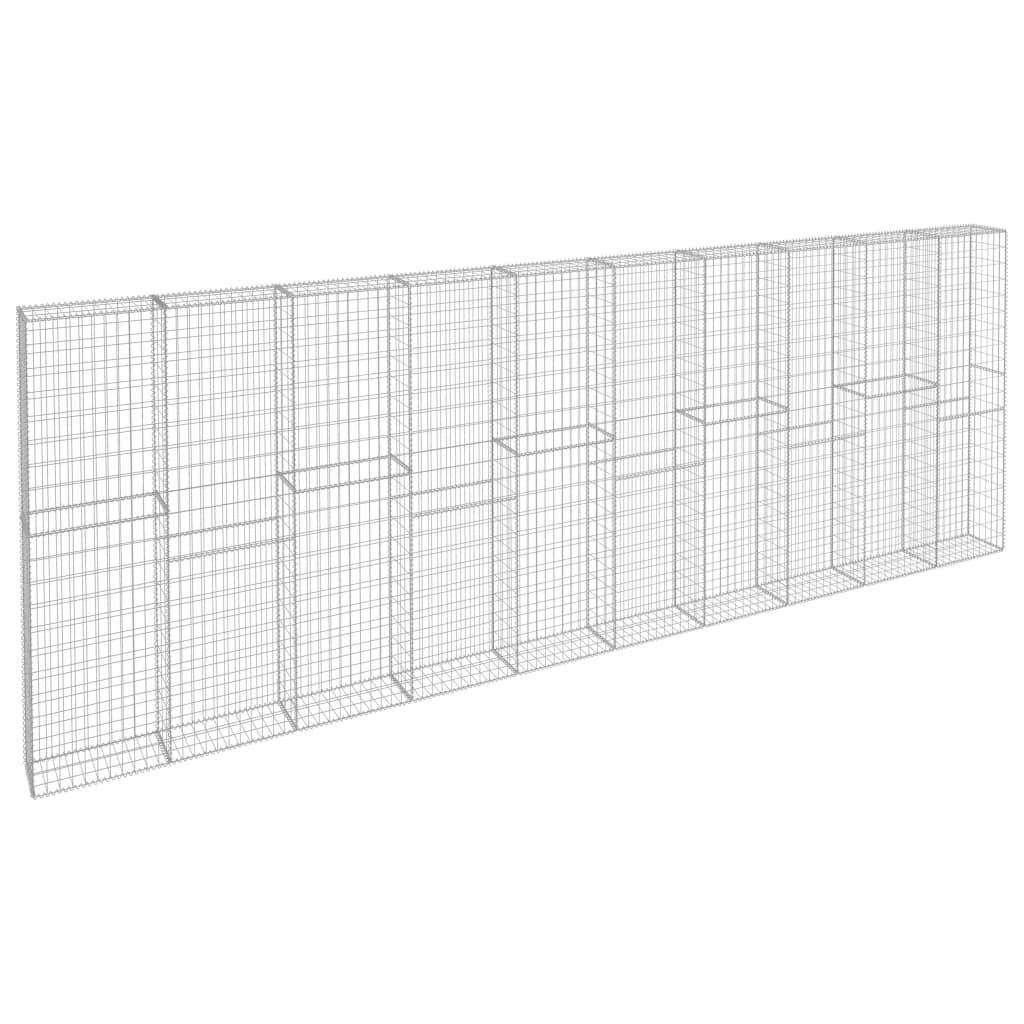 Mur à gabion avec couvercles Acier galvanisé 600x30x200 cm