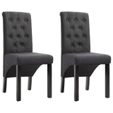 Dining chairs set of 2 dark grey fabric