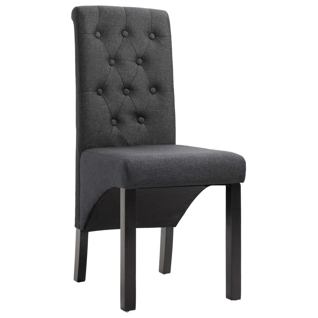 Dining chairs set of 2 dark grey fabric