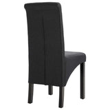 Dining chairs set of 2 dark grey fabric