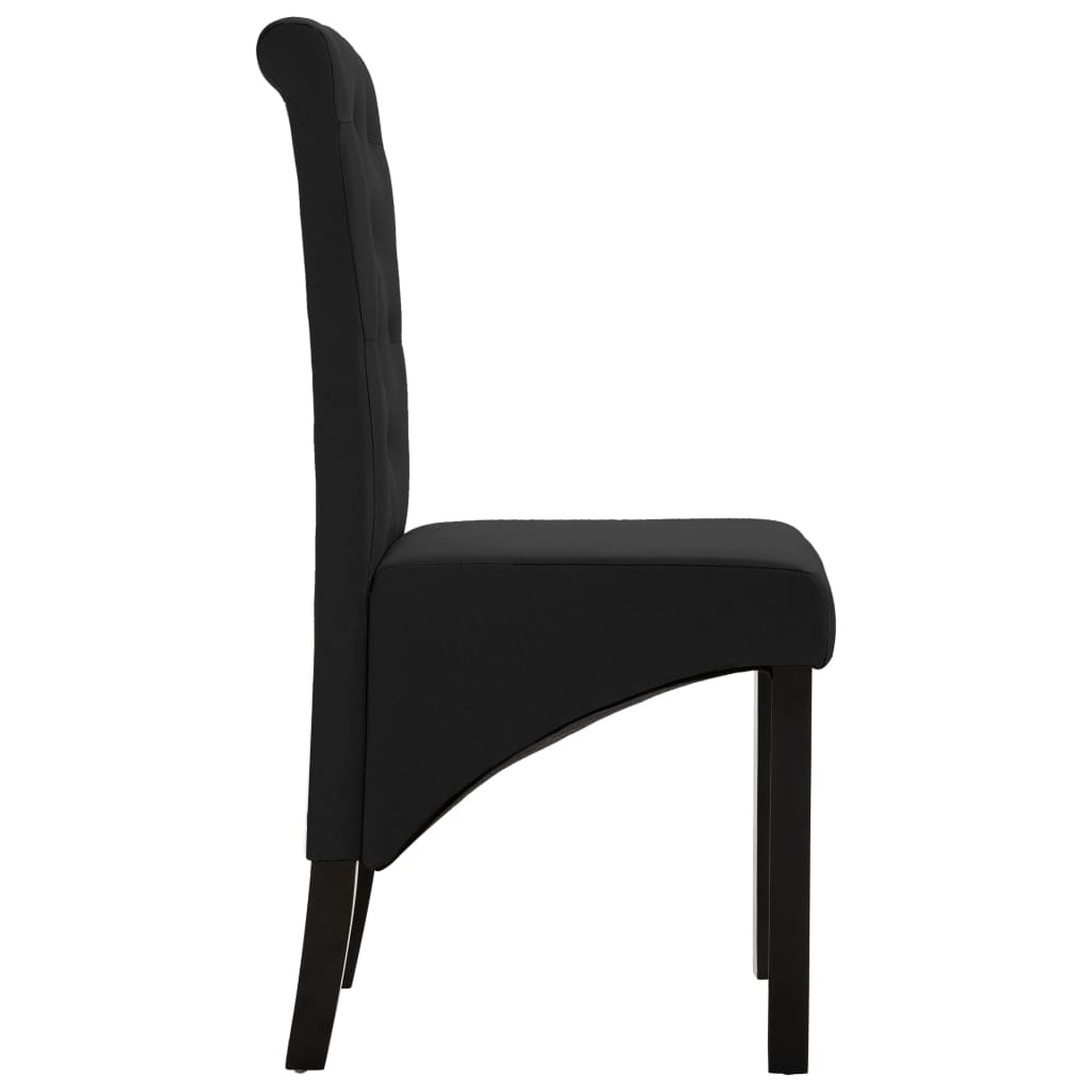 Chaises à manger lot de 2 noir tissu