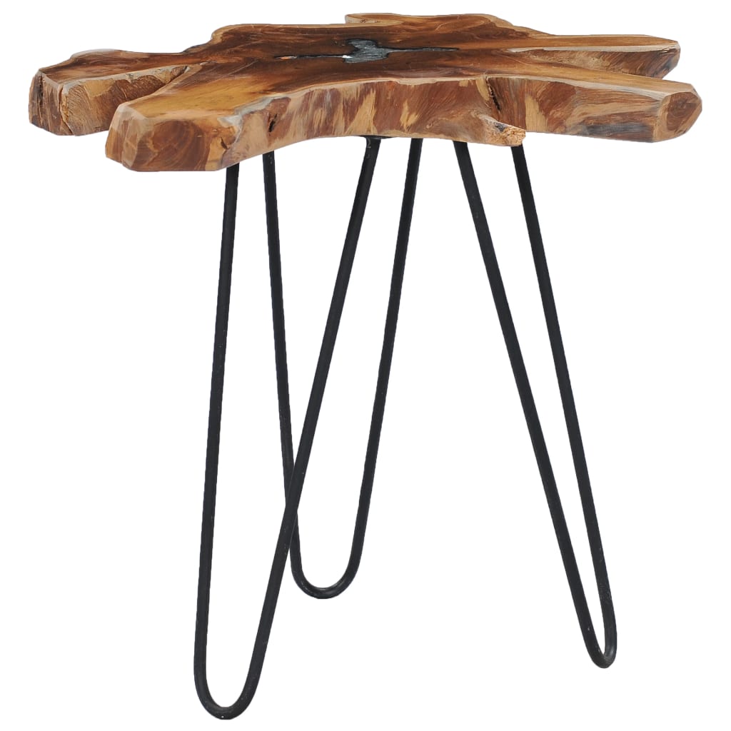 Table basse 70x45 cm Bois de teck massif et polyrésine