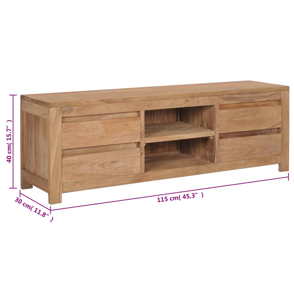 Meuble TV 115x30x40 cm Bois de teck massif