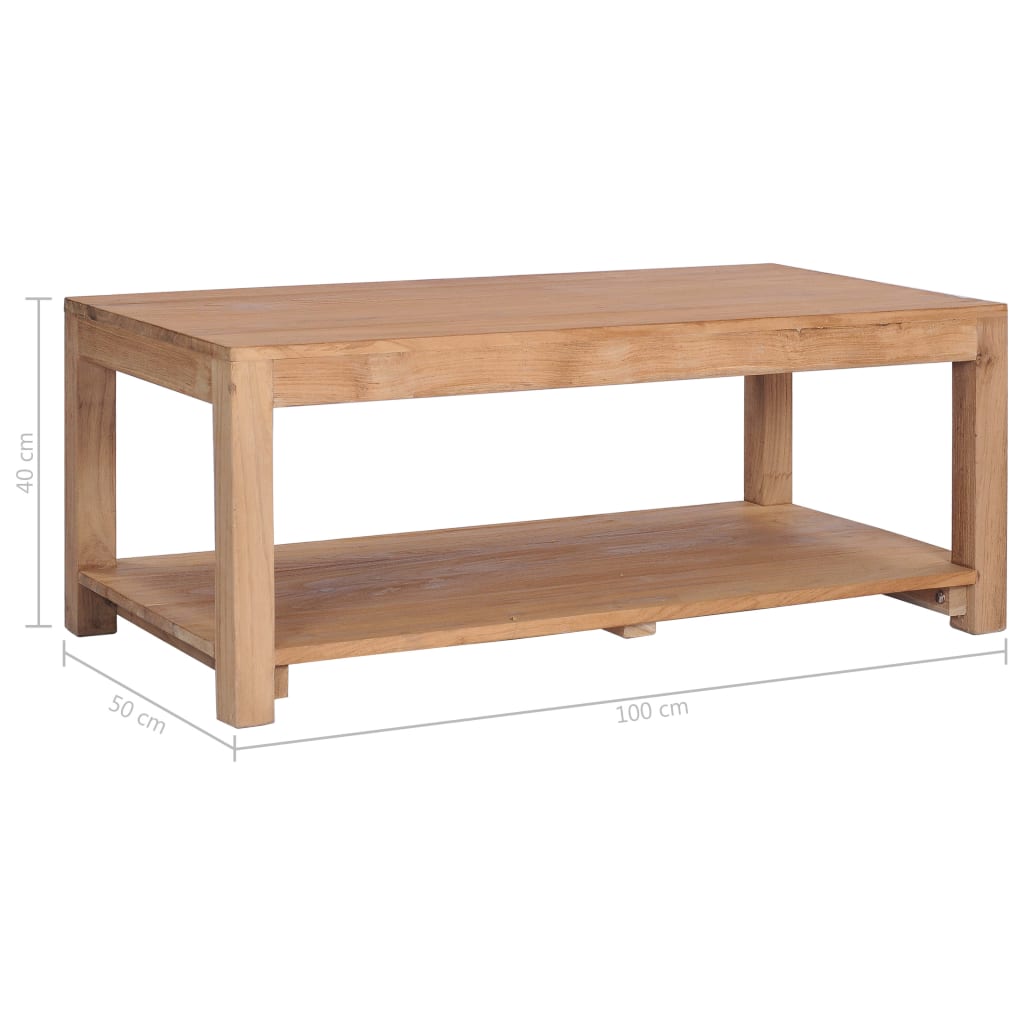 Table basse 100x50x40 cm bois de teck massif