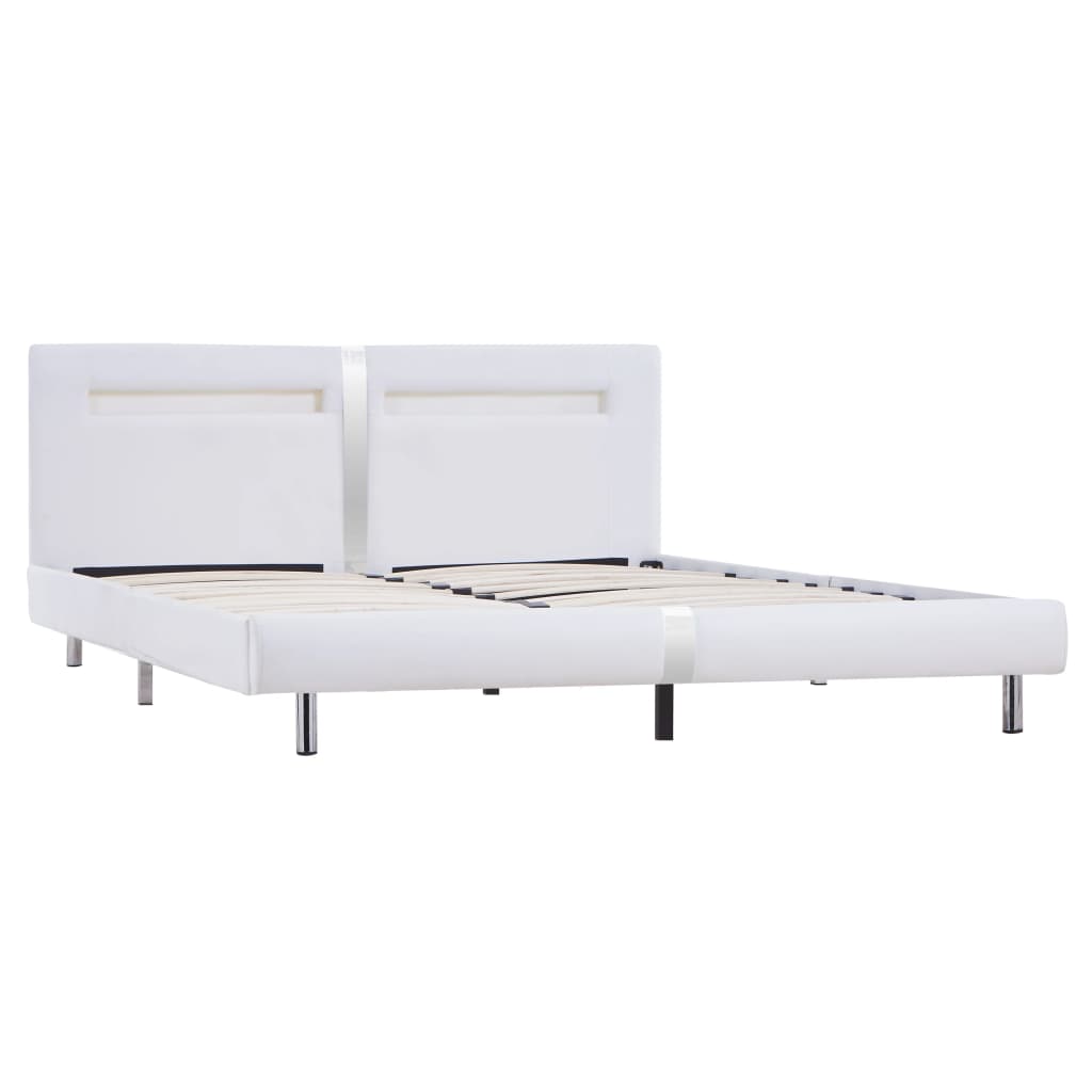 Cadre de lit avec LED sans matelas blanc 180x200 cm