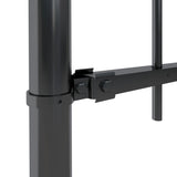 Garden Fence with Spear Top Steel 1.7 x 1 m Black