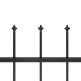 Garden Fence with Spear Top Steel 1.7 x 1 m Black