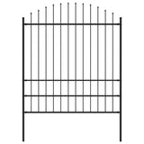 Garden Fence with Spear Top Steel 1.7m Black