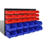 Jeu de paniers muraux de stockage Plastique 30pcs Bleu et rouge