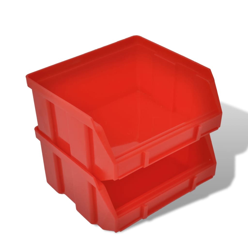 Jeu de paniers muraux de stockage Plastique 30pcs Bleu et rouge