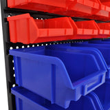 Jeu de paniers muraux de stockage Plastique 30pcs Bleu et rouge