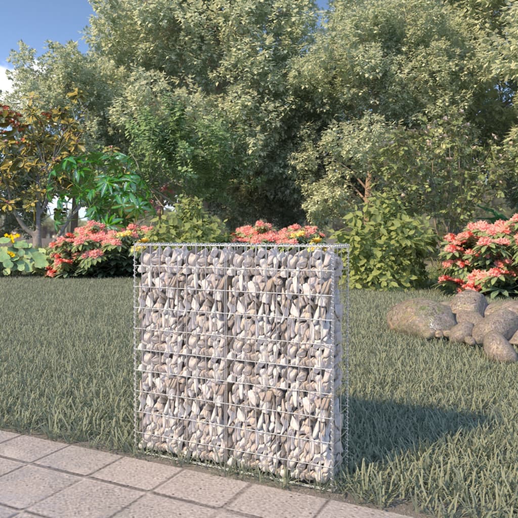 Mur à gabion avec couvercles Acier galvanisé 80x20x100 cm