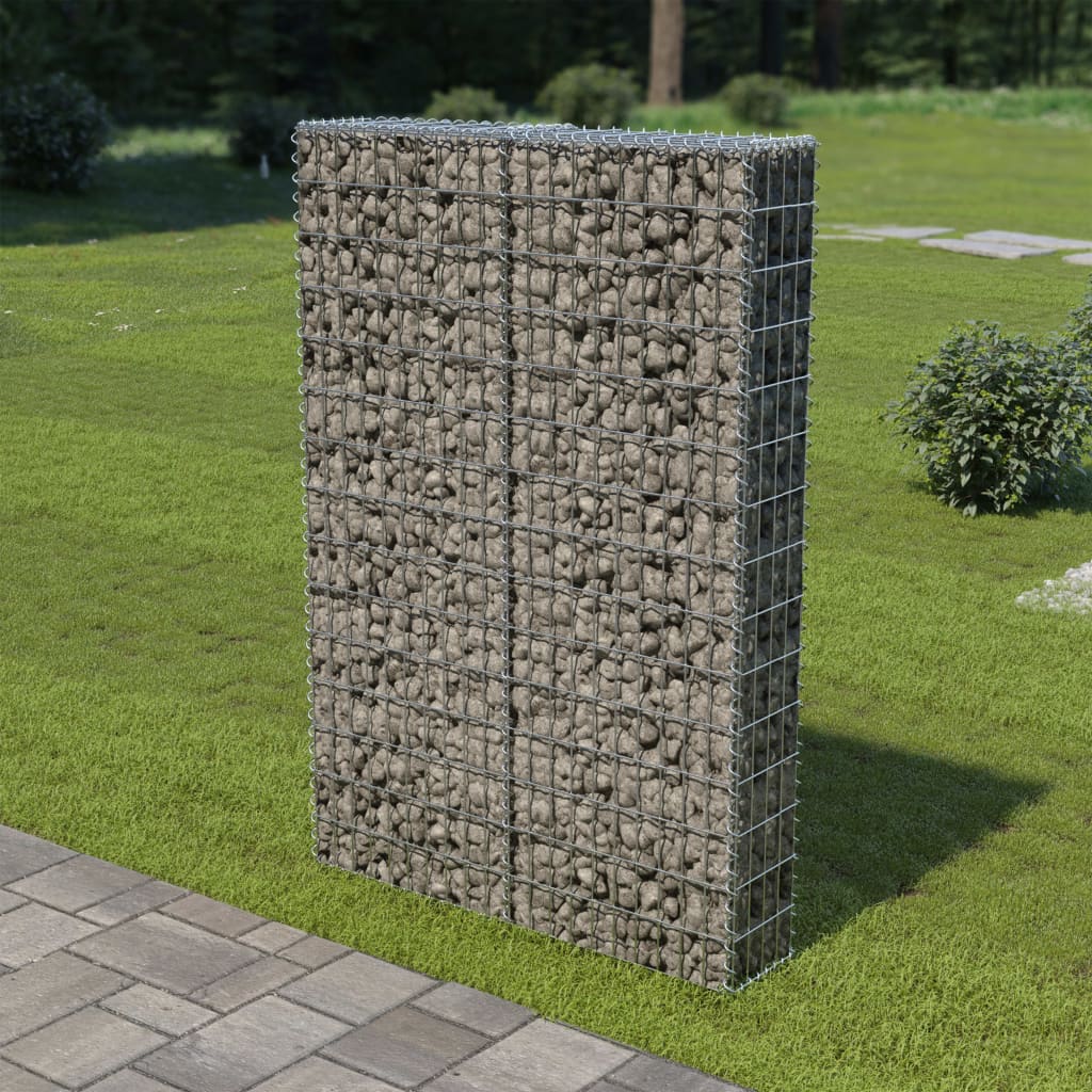 Mur à gabion avec couvercles Acier galvanisé 100x20x150 cm