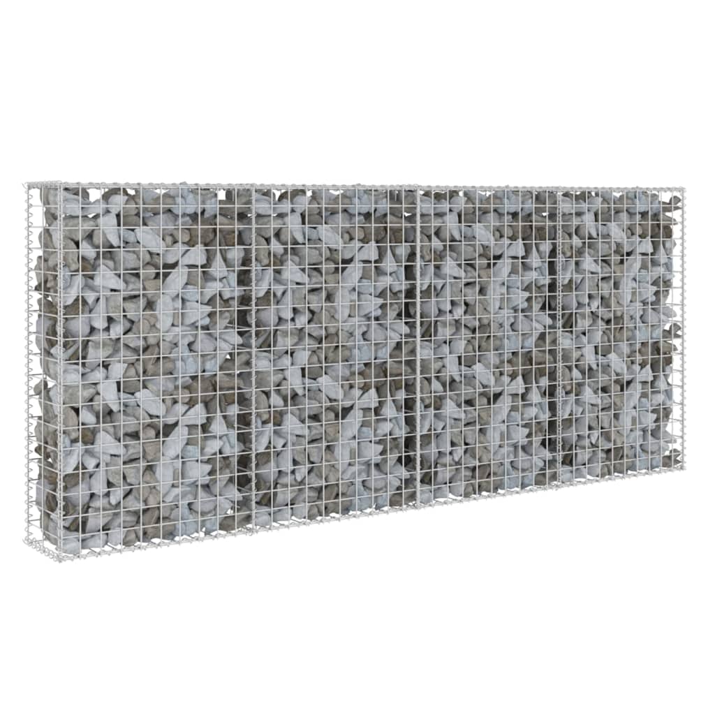 Mur à gabion avec couvercles Acier galvanisé 200 x 20 x 85 cm