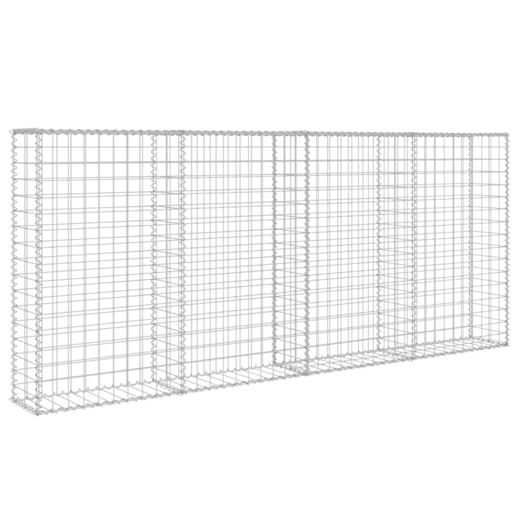 Mur à gabion avec couvercles Acier galvanisé 200 x 20 x 85 cm