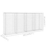 Mur à gabion avec couvercles Acier galvanisé 200 x 20 x 85 cm