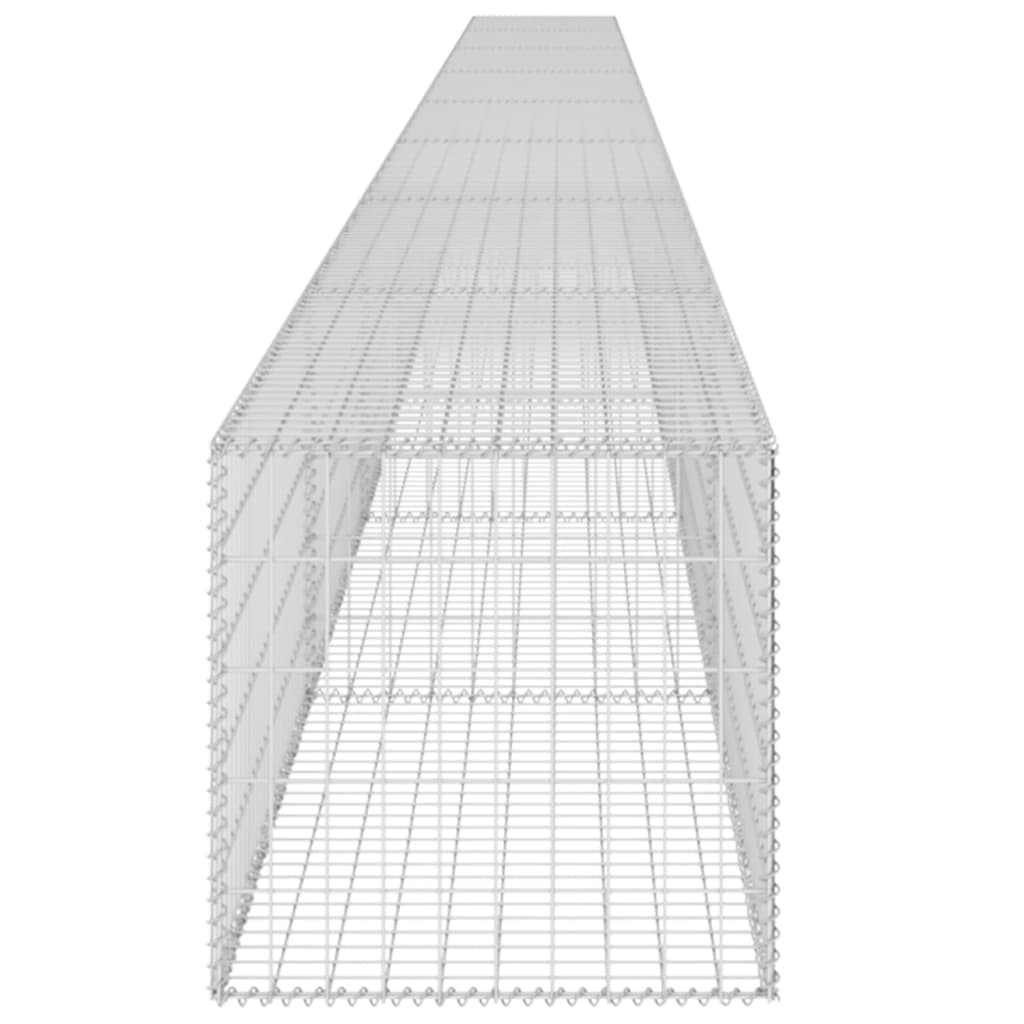 Gabionenwand mit Abdeckungen aus verzinktem Stahl, 900 x 50 x 50 cm