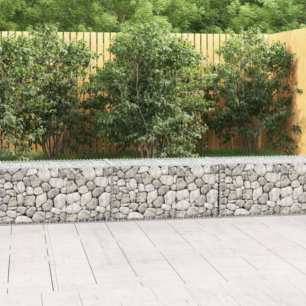 Mur en gabion avec couvercles Acier galvanisé 300 x 50 x 50 cm