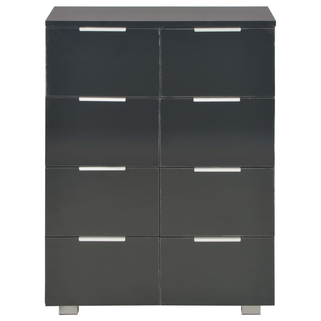 Buffet Noir brillant 60x35x80 cm Bois d'ingénierie