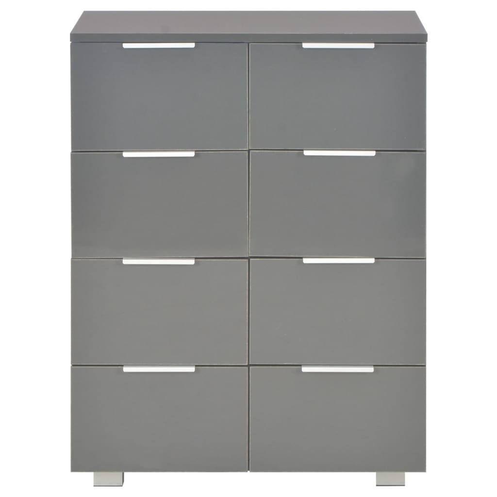 Sideboard Glossy Grey 60x35x80 cm Engineered Wood