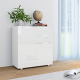 Sideboard Glossy white 71 x 35 x 80 cm Engineered wood