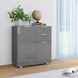 Sideboard Glossy Grey 71x35x80 cm Engineered Wood