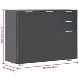 Buffet Noir brillant 107x35x80,5 cm