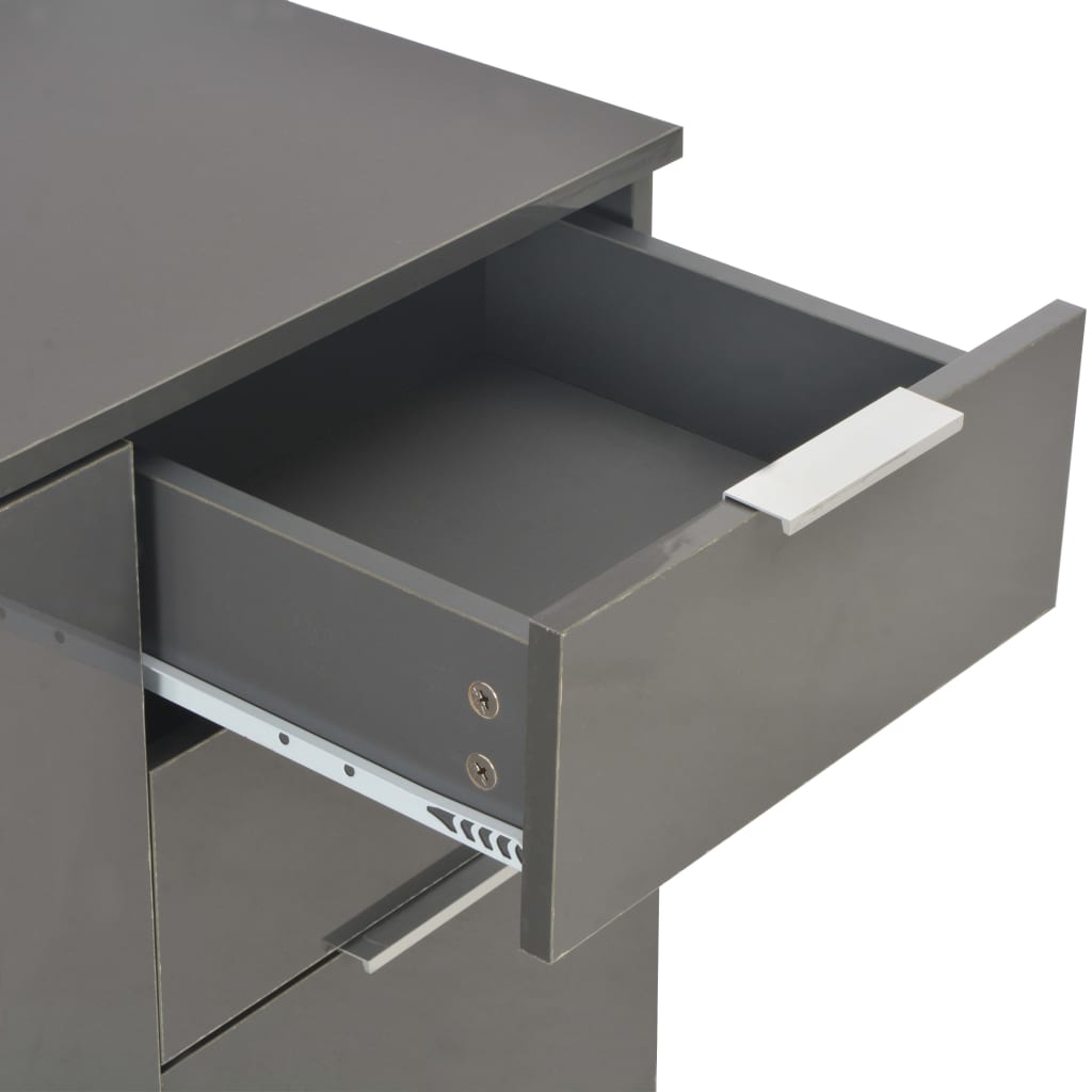 Buffet glänzend grau 107x35x80,5 cm