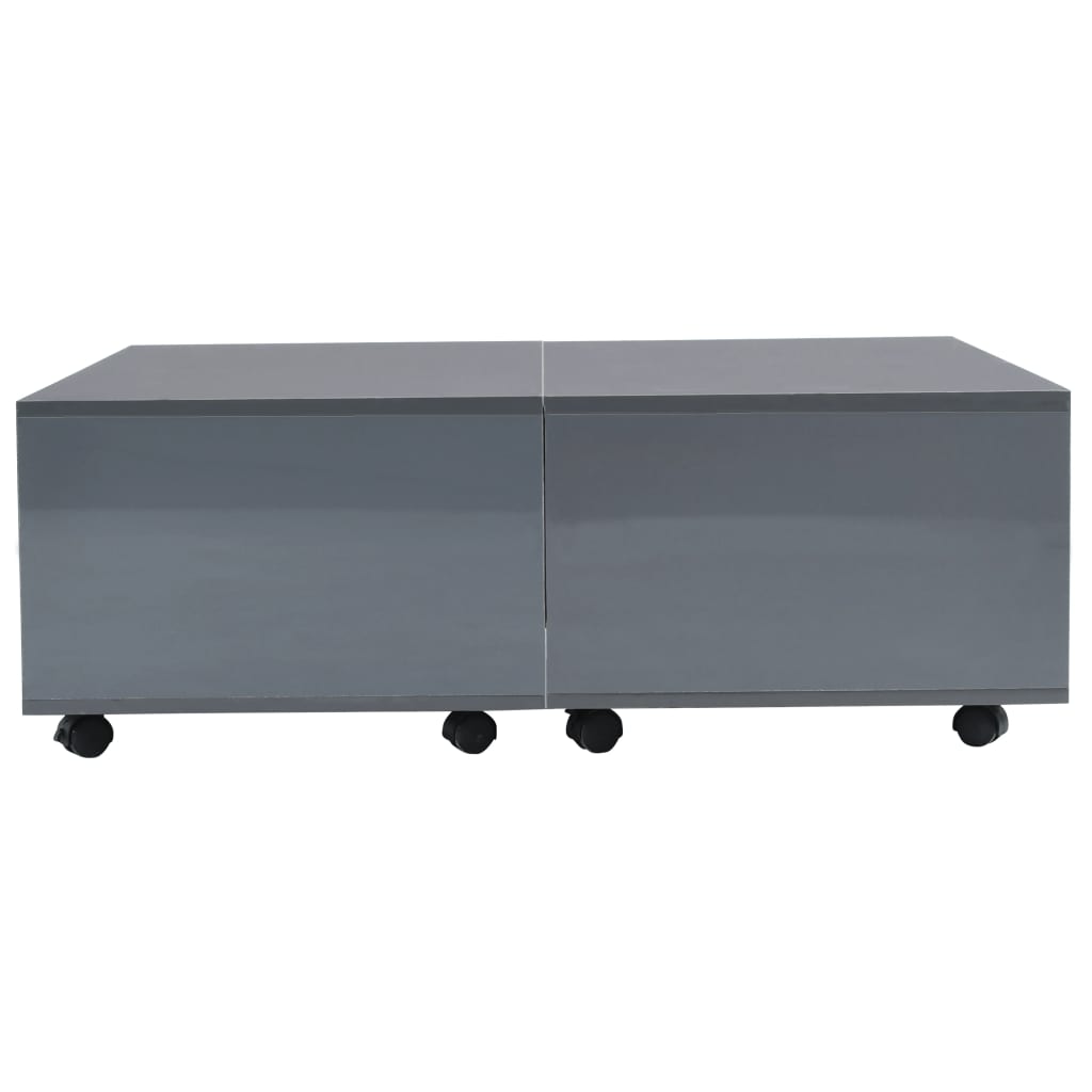 Table basse Gris brillant 100x100x35 cm