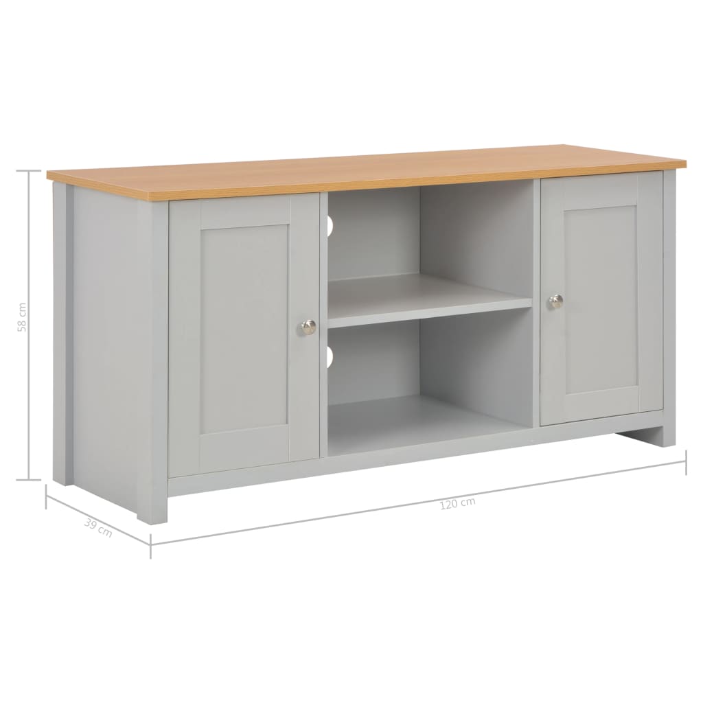 Meuble TV Gris 120x39x58 cm