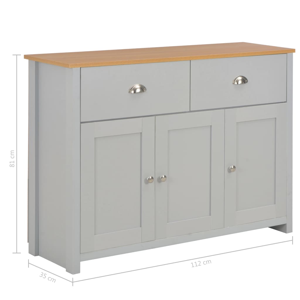 Grey sideboard 112x35x81 cm