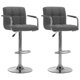 Chaises de bar lot de 2 gris clair tissu