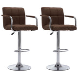 Chaises de bar lot de 2 marron tissu