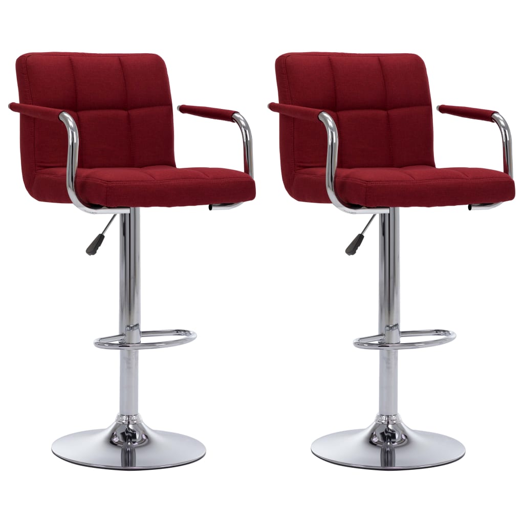 Chaises de bar lot de 2 bordeaux tissu