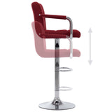 Chaises de bar lot de 2 bordeaux tissu