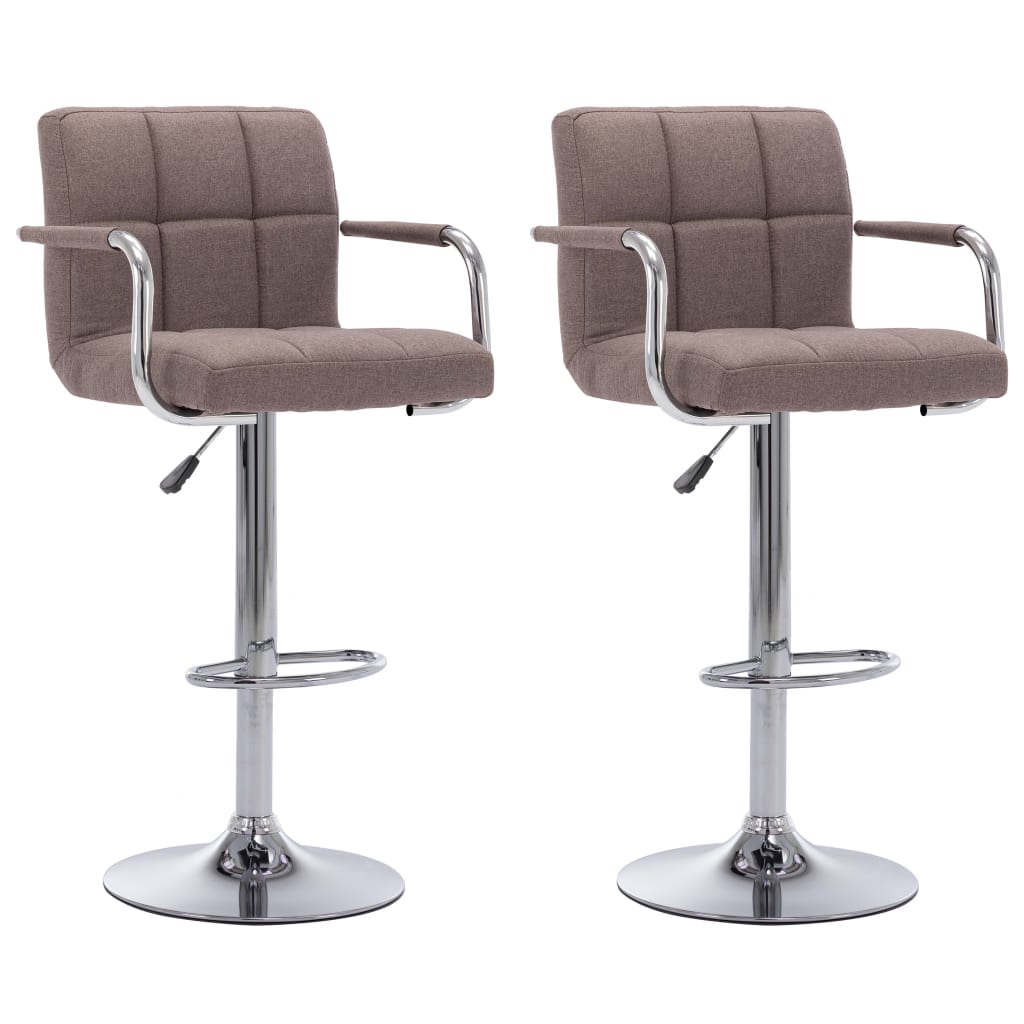 Chaises de bar lot de 2 taupe tissu