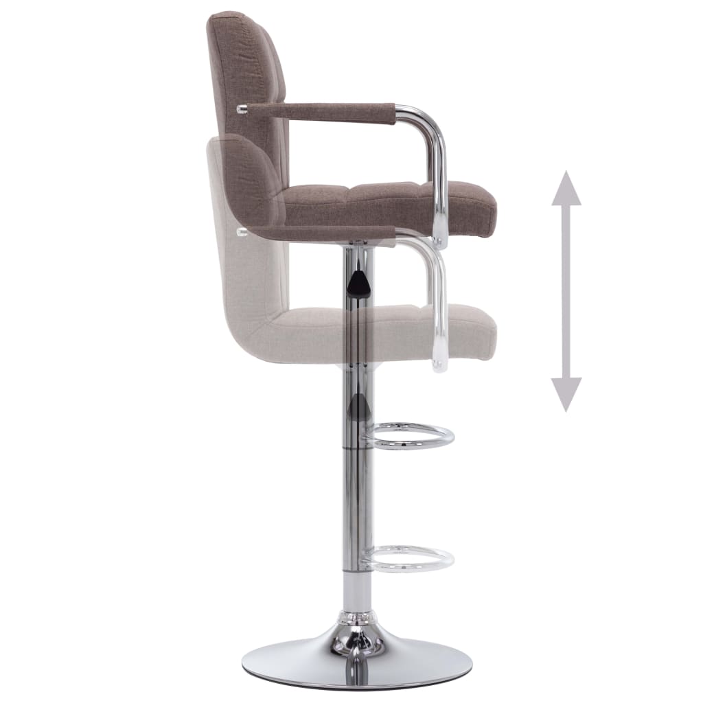 Chaises de bar lot de 2 taupe tissu