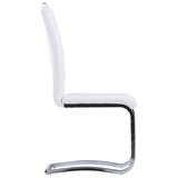 Cantilever dining chairs set of 4 white faux leather