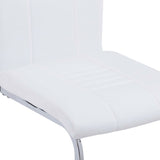 Cantilever dining chairs set of 4 white faux leather