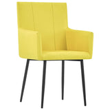 Chaises à manger avec accoudoirs lot de 2 jaune tissu