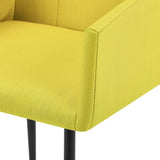 Chaises à manger avec accoudoirs lot de 2 jaune tissu