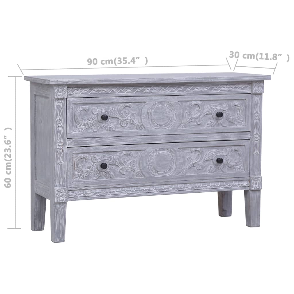 Buffet avec 2 tiroirs 90x30x60 cm Bois d'acajou massif