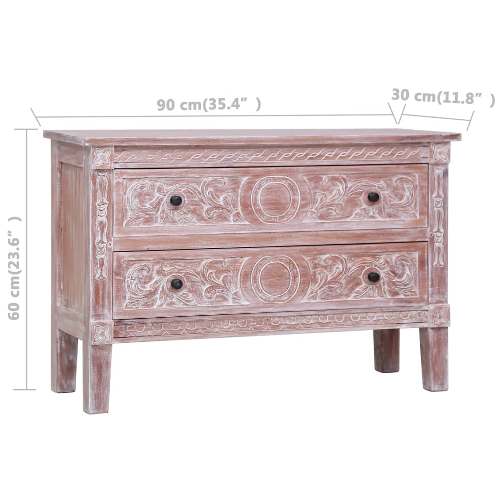 Buffet avec 2 tiroirs 90x30x60 cm Bois d'acajou massif