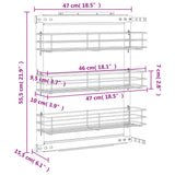 3-tier metal kitchen basket 47x15.5x55.5 cm