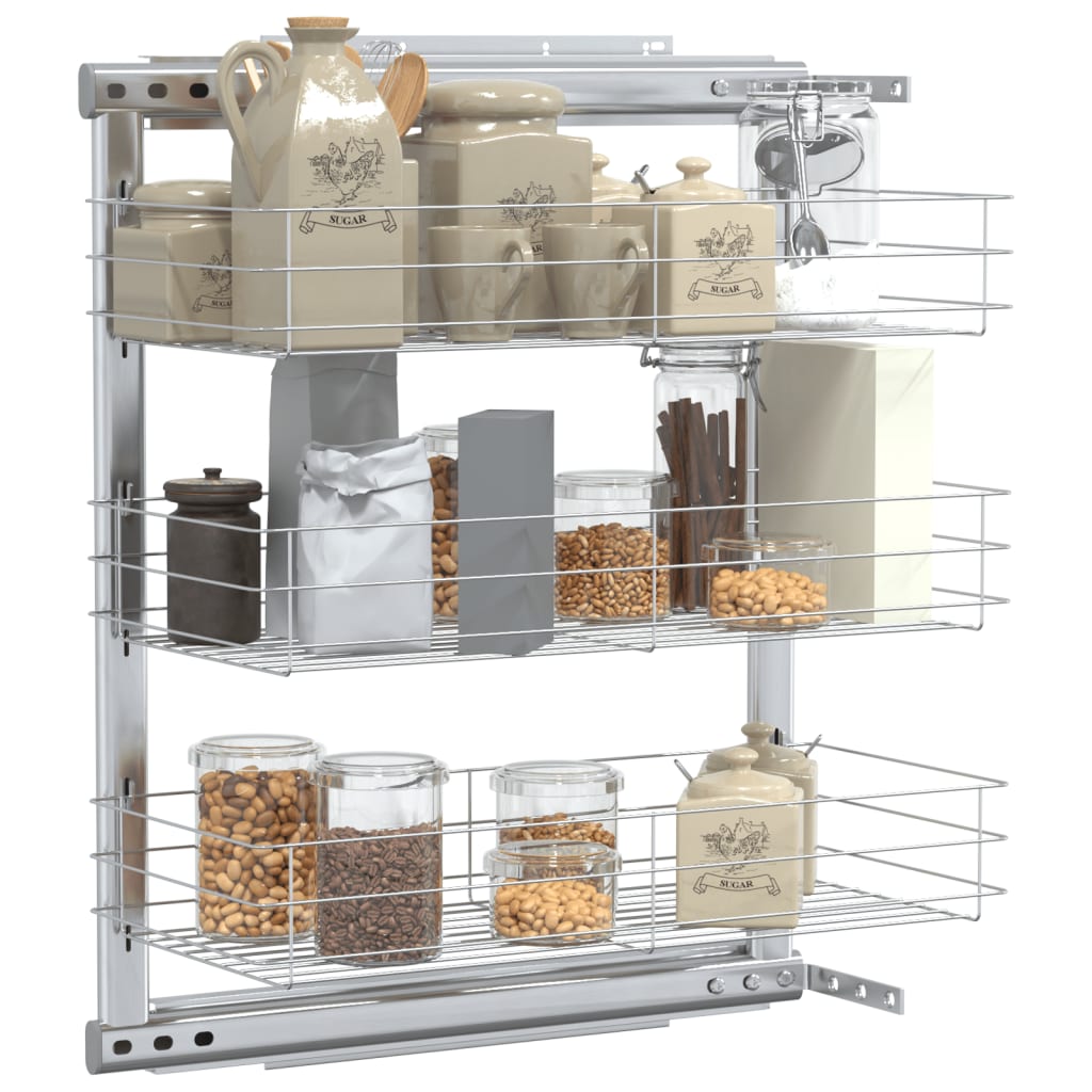 3-tier metal kitchen basket 47x25x56 cm