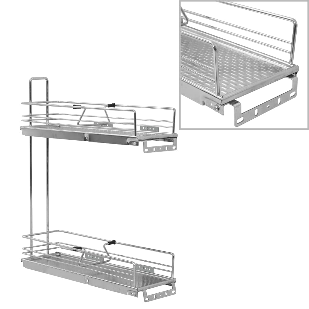 2-tier metal kitchen basket 47x15x54.5 cm