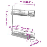 2-tier metal kitchen basket 47x15x54.5 cm