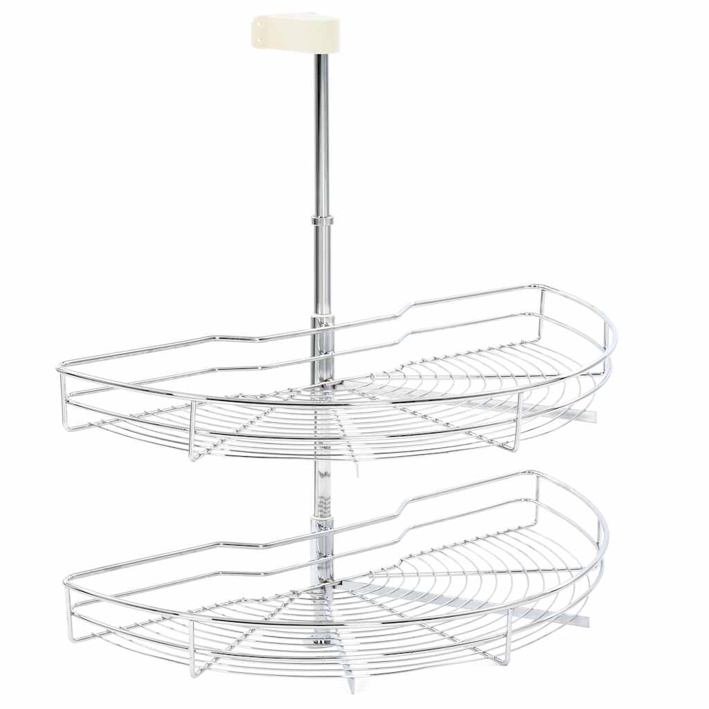 2-tier metal kitchen basket 180 degrees 75x38x80 cm