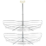 2-tier metal kitchen basket 180 degrees 75x38x80 cm